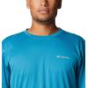 Columbia Mens Zero Ice Cirro-Cool Short Sleeve Shirt(Deep Marine/Deep Marine Heather)