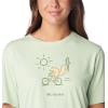 Columbia Womens Bluebird Day™ Relaxed Crew NeckBluebird Day Relaxed Crew Neck(Sage Leaf Heather/Foxy Peddle)