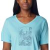 Columbia Womens Bluebird Day™ Relaxed V Neck(Aquamarine Heather/Rocky Road)