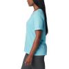 Columbia Womens Bluebird Day™ Relaxed V Neck(Aquamarine Heather/Rocky Road)