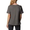Columbia Womens Bluebird Day™ Relaxed V Neck(Charcoal Heather/Wavy Waterline)