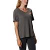 Columbia Womens Bluebird Day™ Relaxed V Neck(Charcoal Heather/Wavy Waterline)