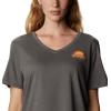 Columbia Womens Bluebird Day™ Relaxed V Neck(Charcoal Heather/Wavy Waterline)
