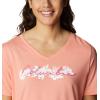 Columbia Womens Bluebird Day™ Relaxed V Neck(Coral Reef Heather/Lakeshore Flora)