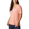 Columbia Womens Bluebird Day™ Relaxed V Neck(Coral Reef Heather/Lakeshore Flora)