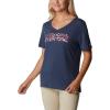 Columbia Womens Bluebird Day™ Relaxed V Neck(Nocturnal Heather/Be Outdoors)
