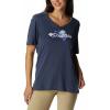 Columbia Womens Bluebird Day™ Relaxed V Neck(Nocturnal Heather/Jubilant Flower Graphic)