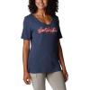 Columbia Womens Bluebird Day™ Relaxed V Neck(Nocturnal Heather/Lakeshore Flora)