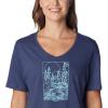 Columbia Womens Bluebird Day™ Relaxed V Neck(Nocturnal Heather/Rocky Road)