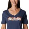 Columbia Womens Bluebird Day™ Relaxed V Neck(Nocturnal Heather/Typhoon Blooms Framed)