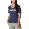 Columbia Womens Bluebird Day™ Relaxed V Neck(Nocturnal Heather/Typhoon Blooms Framed)