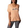 Columbia Womens Bluebird Day™ Relaxed V Neck(Peach Heather/Jubilant Flower Graphic)