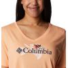 Columbia Womens Bluebird Day™ Relaxed V Neck(Peach Heather/Jubilant Flower Graphic)