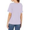 Columbia Womens Bluebird Day™ Relaxed V Neck(Purple Tint Heather/Jubilant Escape Grx)