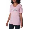 Columbia Womens Bluebird Day™ Relaxed V Neck(Wild Rose Heather/Jubilant Flower Graphic)