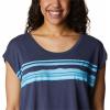 Columbia Womens Bluebird Days Modern Short Sleeve Tee(Nocturnal Heather/Peaceful Perspective Grx)