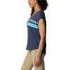 Columbia Womens Bluebird Days Modern Short Sleeve Tee(Nocturnal Heather/Peaceful Perspective Grx)