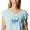 Columbia Womens Bluebird Days Modern Short Sleeve Tee(Spring Blue Heather/Mindful Meditation Grx)