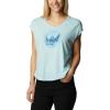 Columbia Womens Bluebird Days Modern Short Sleeve Tee(Spring Blue Heather/Mindful Meditation Grx)