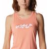 Columbia Womens Bluff Mesa™ TankCami Shirt(Coral Reef Heather/Branded Lakeshore)