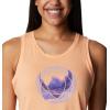 Columbia Womens Bluff Mesa™ TankCami Shirt(Peach Heather/Mindful Meditation Graphic)