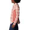 Columbia Womens Claudia Ridge Long Sleeve ShirtHiking Shirt(Dark Coral Soft Ombre)