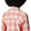 Columbia Womens Claudia Ridge Long Sleeve ShirtHiking Shirt(Dark Coral Soft Ombre)
