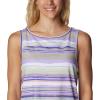 Columbia Women’s Columbia Women’s Chill River Tank Top, Moisture Wicking, Sun Protection(Frosted Purple/Horizons Stripe Multi)