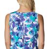 Columbia Women’s Columbia Women’s Chill River Tank Top, Moisture Wicking, Sun Protection(Purple Lotus/Pop Flora)