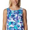 Columbia Women’s Columbia Women’s Chill River Tank Top, Moisture Wicking, Sun Protection(Purple Lotus/Pop Flora)