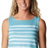 Columbia Women’s Columbia Women’s Chill River Tank Top, Moisture Wicking, Sun Protection(Sea Wave Brush Stripe)