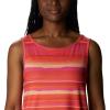 Columbia Women’s Columbia Women’s Chill River Tank Top, Moisture Wicking, Sun Protection(Sunset Orange/Horizons Stripe)