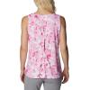Columbia Women’s Columbia Women’s Chill River Tank Top, Moisture Wicking, Sun Protection(Wild Rose/Pop Flora Tonal)