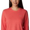 Columbia Women’s Sun Trek Ls Tee(Red Hibiscus Heather)