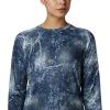 Columbia Women’s Super Tidal Tee Long Sleeve(Collegiate Navy Mako Print)