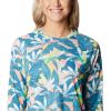 Columbia Women’s Super Tidal Tee Long Sleeve(Electric Turquoise Hidden Paradise)