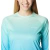 Columbia Women’s Super Tidal Tee Long Sleeve(Opal Blue  Pfg Gradient)