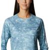 Columbia Women’s Super Tidal Tee Long Sleeve(Storm Contour Fish)