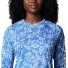 Columbia Women’s Super Tidal Tee Long Sleeve(Stormy Blue Archive Palms Print)
