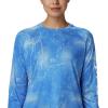 Columbia Women’s Super Tidal Tee Long Sleeve(Stormy Blue Mako Print)