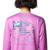 Columbia Womens Tidal Tee PFG Fish Star Long Sleeve(Bright Lavender/Fish Star Splashflora)