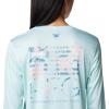 Columbia Womens Tidal Tee PFG Fish Star Long Sleeve(Icy Morn/Fish Star Splashflora)