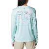 Columbia Womens Tidal Tee PFG Fish Star Long Sleeve(Icy Morn/Fish Star Splashflora)