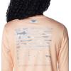 Columbia Womens Tidal Tee PFG Fish Star Long Sleeve(Peach Fizz/Fish Star Watershed)