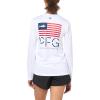 Columbia Womens Tidal Tee PFG Fish Star Long Sleeve(White/Fish Star Americana)