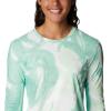 Columbia Womens W Sun Deflector Summerdry™ Ls Shirt(Light Jade/Bloomdye)