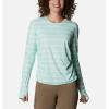 Columbia Womens W Sun Deflector Summerdry™ Ls Shirt(Mint Cay Tie Dye Stripe)