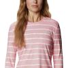 Columbia Womens W Sun Deflector Summerdry™ Ls Shirt(Salmon Tie Dye Stripe)