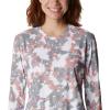 Columbia Womens W Sun Deflector Summerdry™ Ls Shirt(White Typhoon Blooms)
