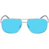 Columbia mens Mist Trail Pilot Sunglasses(Shiny Silver/Blue Revo Lens)